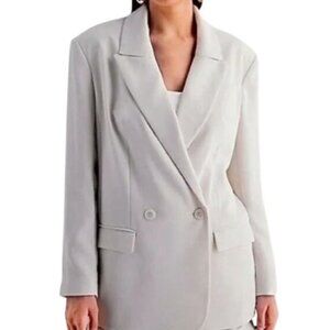 RDI Oversized Boyfriend Double Breasted XL Notched Collar Career Jacket Gray